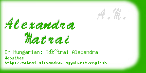 alexandra matrai business card